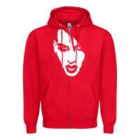 Red marilyn manson face Zipper Hoodie - artisFamous