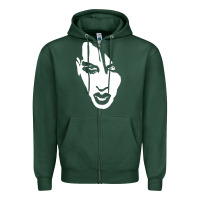 Sports Green marilyn manson face Zipper Hoodie - artisFamous