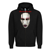 Black marilyn manson Zipper Hoodie - artisFamous