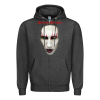 Charcoal Heather marilyn manson Zipper Hoodie - artisFamous