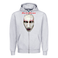Heather Grey marilyn manson Zipper Hoodie - artisFamous