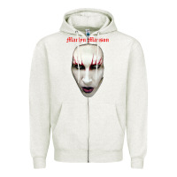 Oatmeal Heather marilyn manson Zipper Hoodie - artisFamous