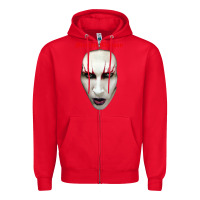 Red marilyn manson Zipper Hoodie - artisFamous