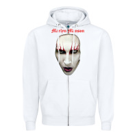 White marilyn manson Zipper Hoodie - artisFamous