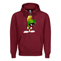 Burgundy marvin the martian looney toons Zipper Hoodie - artisFamous