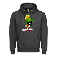 Charcoal Heather marvin the martian looney toons Zipper Hoodie - artisFamous