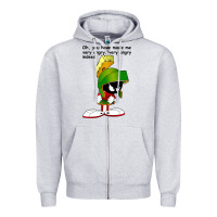 Heather Grey marvin the martian looney toons Zipper Hoodie - artisFamous