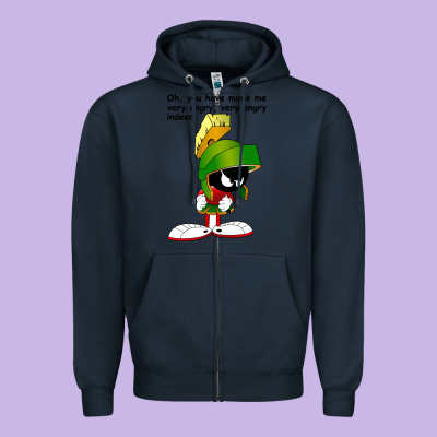 Marvin The Martian Looney Toons Zipper Hoodie Designed By Artisfamous