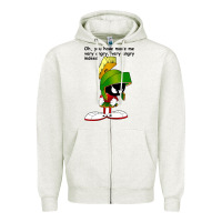 Oatmeal Heather marvin the martian looney toons Zipper Hoodie - artisFamous