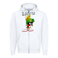 White marvin the martian looney toons Zipper Hoodie - artisFamous