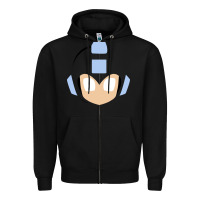 Black mega man retro video game face Zipper Hoodie - artisFamous