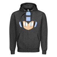 Charcoal Heather mega man retro video game face Zipper Hoodie - artisFamous