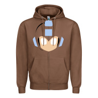 Chestnut mega man retro video game face Zipper Hoodie - artisFamous
