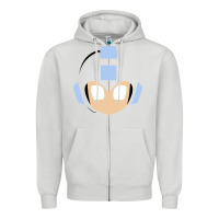 Dove Grey mega man retro video game face Zipper Hoodie - artisFamous
