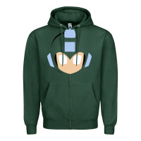 Sports Green mega man retro video game face Zipper Hoodie - artisFamous