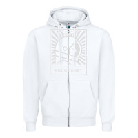 White cosmonaut – retro soviet space race Zipper Hoodie - artisFamous