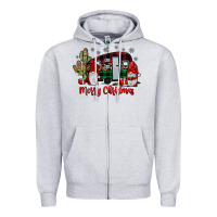 Heather Grey merry christmas gnome caravan Zipper Hoodie - JahusDesignShop