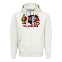 Oatmeal Heather merry christmas gnome caravan Zipper Hoodie - JahusDesignShop