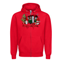 Red merry christmas gnome caravan Zipper Hoodie - JahusDesignShop