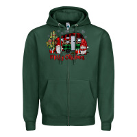 Sports Green merry christmas gnome caravan Zipper Hoodie - JahusDesignShop