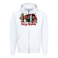 White merry christmas gnome caravan Zipper Hoodie - JahusDesignShop