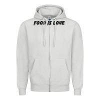 Dove Grey food is love Zipper Hoodie - artisFamous