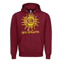 Burgundy chains Zipper Hoodie - artisFamous