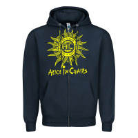 Navy chains Zipper Hoodie - artisFamous