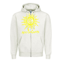 Oatmeal Heather chains Zipper Hoodie - artisFamous