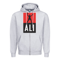 Heather Grey ali the legend Zipper Hoodie - artisFamous
