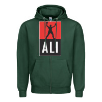 Sports Green ali the legend Zipper Hoodie - artisFamous