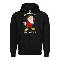 Black santa grumpy Zipper Hoodie - artisFamous