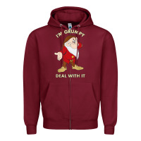 Burgundy santa grumpy Zipper Hoodie - artisFamous
