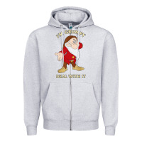 Heather Grey santa grumpy Zipper Hoodie - artisFamous