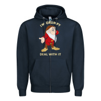 Navy santa grumpy Zipper Hoodie - artisFamous