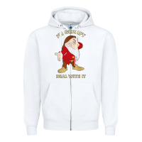 White santa grumpy Zipper Hoodie - artisFamous