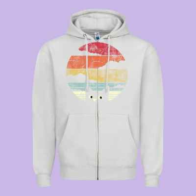 Cat Retro Vintage Style Zipper Hoodie Designed By Artisfamous