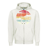 Oatmeal Heather cat retro vintage style Zipper Hoodie - artisFamous