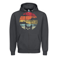 Smoke cat retro vintage style Zipper Hoodie - artisFamous