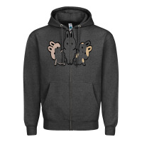 Charcoal Heather bunnys Zipper Hoodie - artisFamous