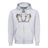 Heather Grey bunnys Zipper Hoodie - artisFamous