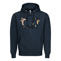 Navy bunnys Zipper Hoodie - artisFamous