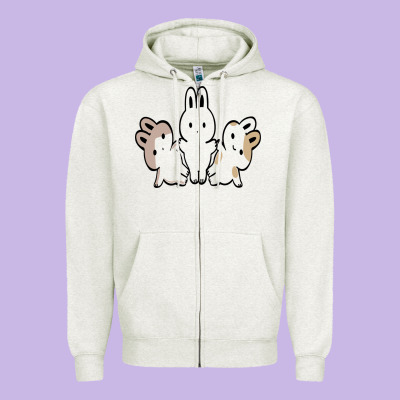 Bunnys Zipper Hoodie Designed By Artisfamous
