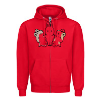 Red bunnys Zipper Hoodie - artisFamous