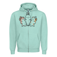 Seafoam bunnys Zipper Hoodie - artisFamous