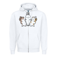 White bunnys Zipper Hoodie - artisFamous