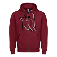Burgundy ghost Zipper Hoodie - artisFamous