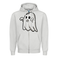 Dove Grey ghost Zipper Hoodie - artisFamous