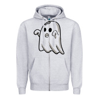 Heather Grey ghost Zipper Hoodie - artisFamous