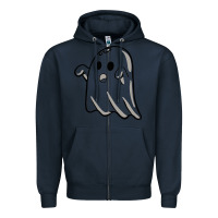 Navy ghost Zipper Hoodie - artisFamous